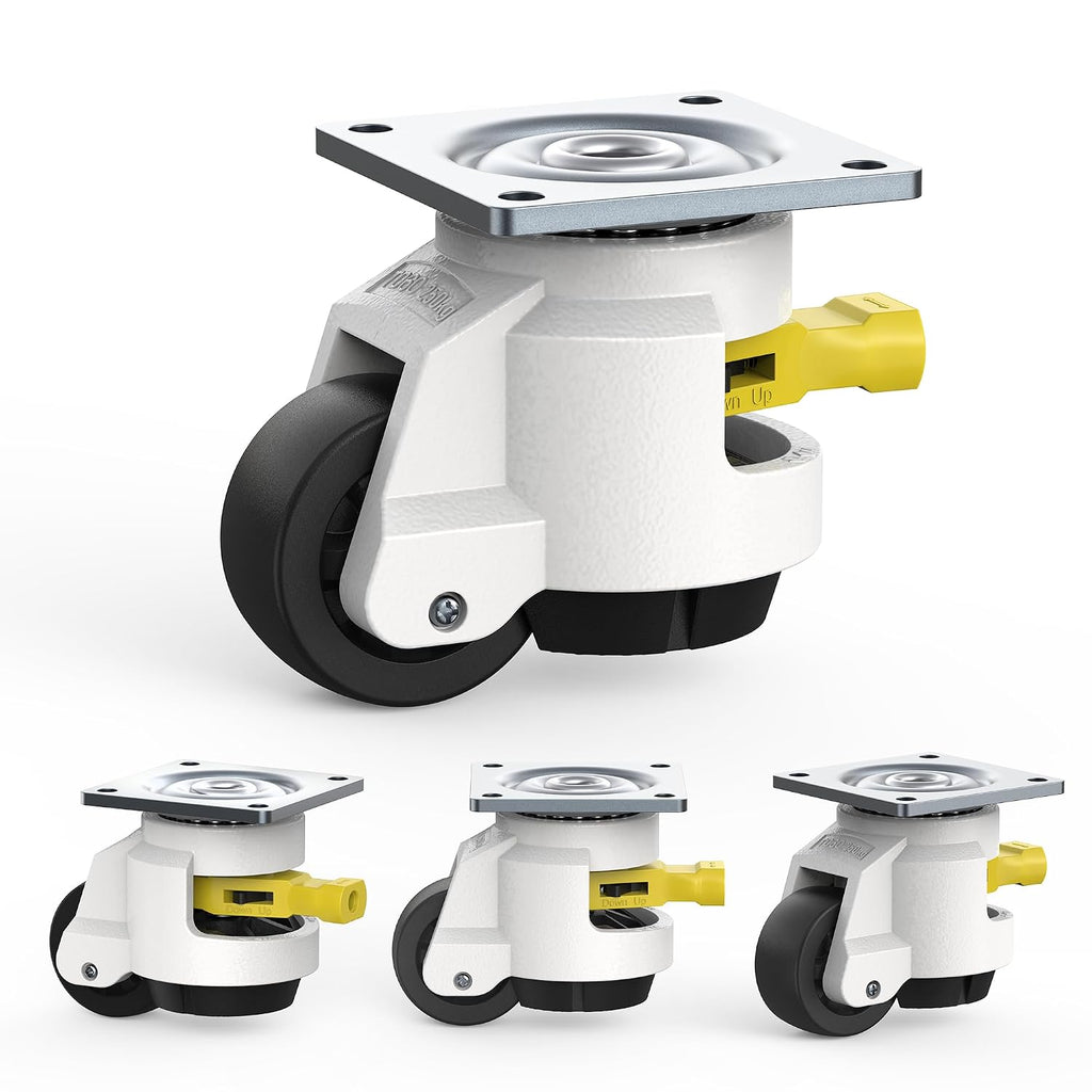 Leveling Casters with Ratchet Handle Design丨Total Capacity 2200 lbs | TD60丨Set of 4 丨Heavy Duty Industrial Casters