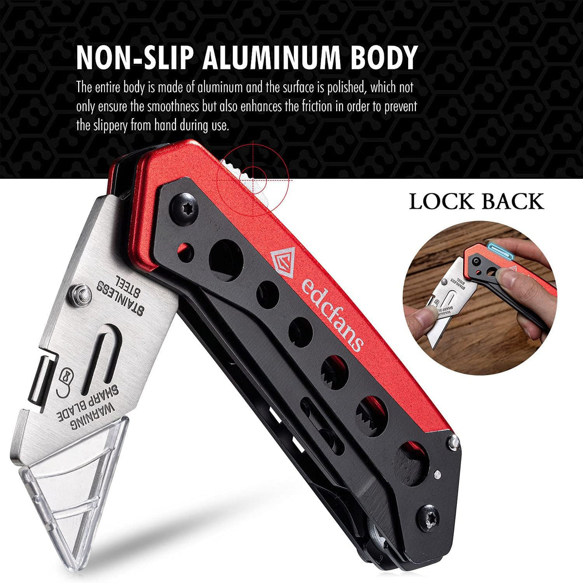 Folding Utility Knife Box Cutter, Razor Knife, Work Knives for Men