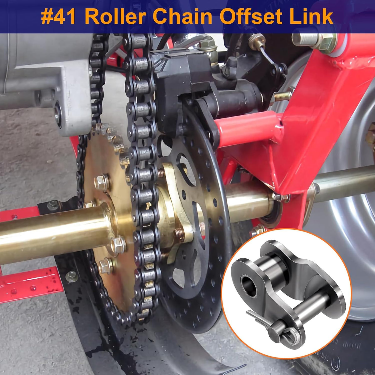 OIIKI 8 Packs Roller Chain Offset Link #41, Half Link, Crank Link