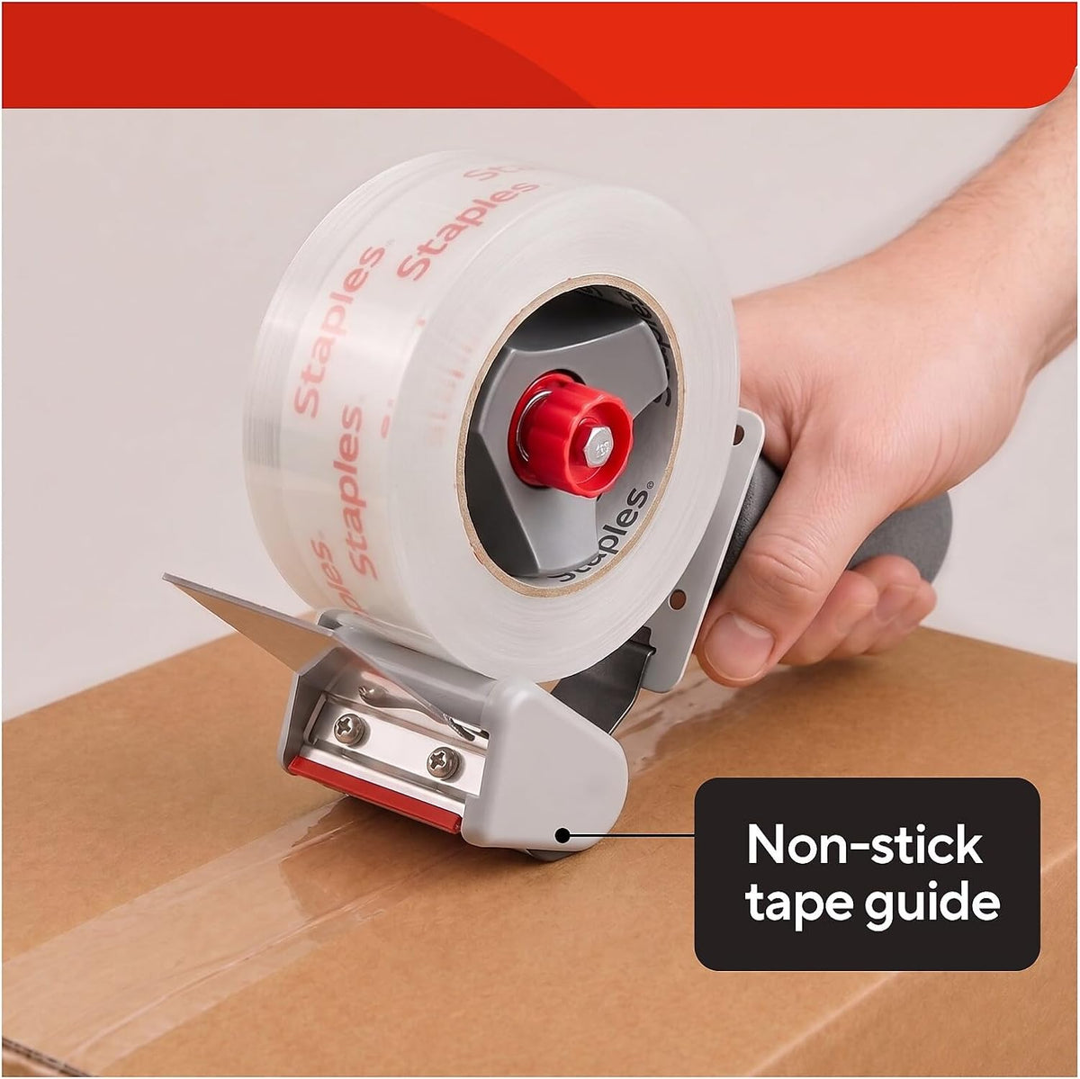 Packing Tape Dispenser, Gray, Handheld, 3 Inch Wide