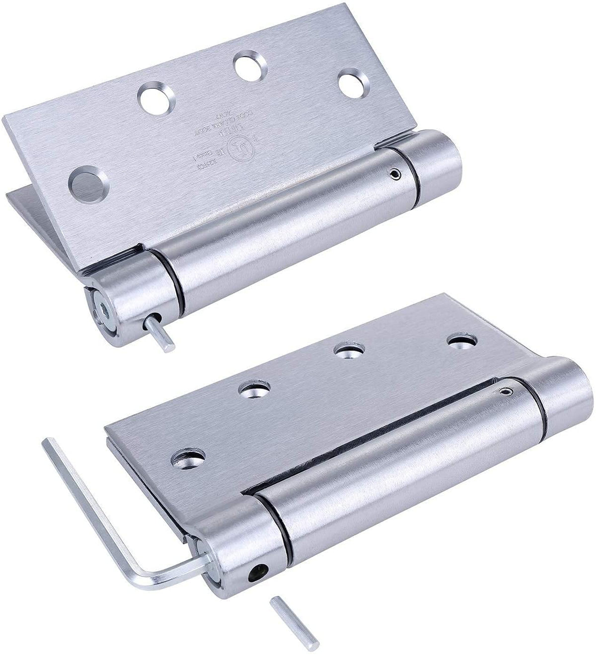 2 Pack Self Closing Spring Hinges - 4.5" x 4.5" Stainless Steel