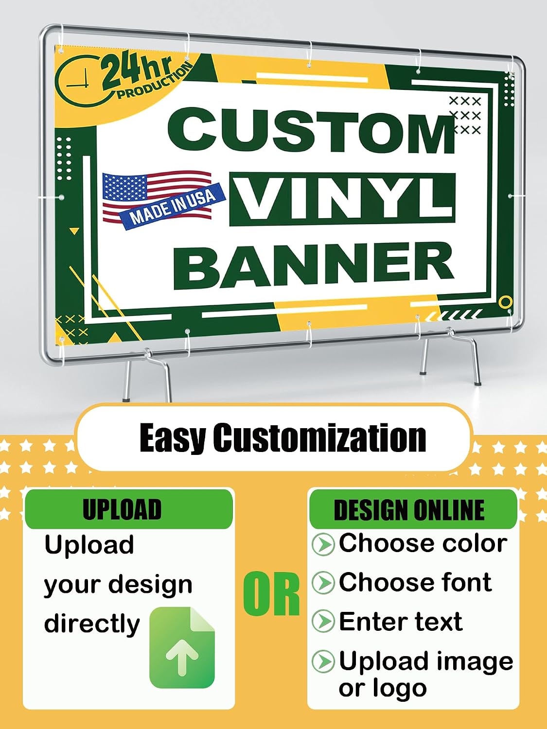 Custom Banner 3ft x 5ft Vinyl Banner Custom Backdrop - Full Color 13 Oz Sign - Personalized Banners with