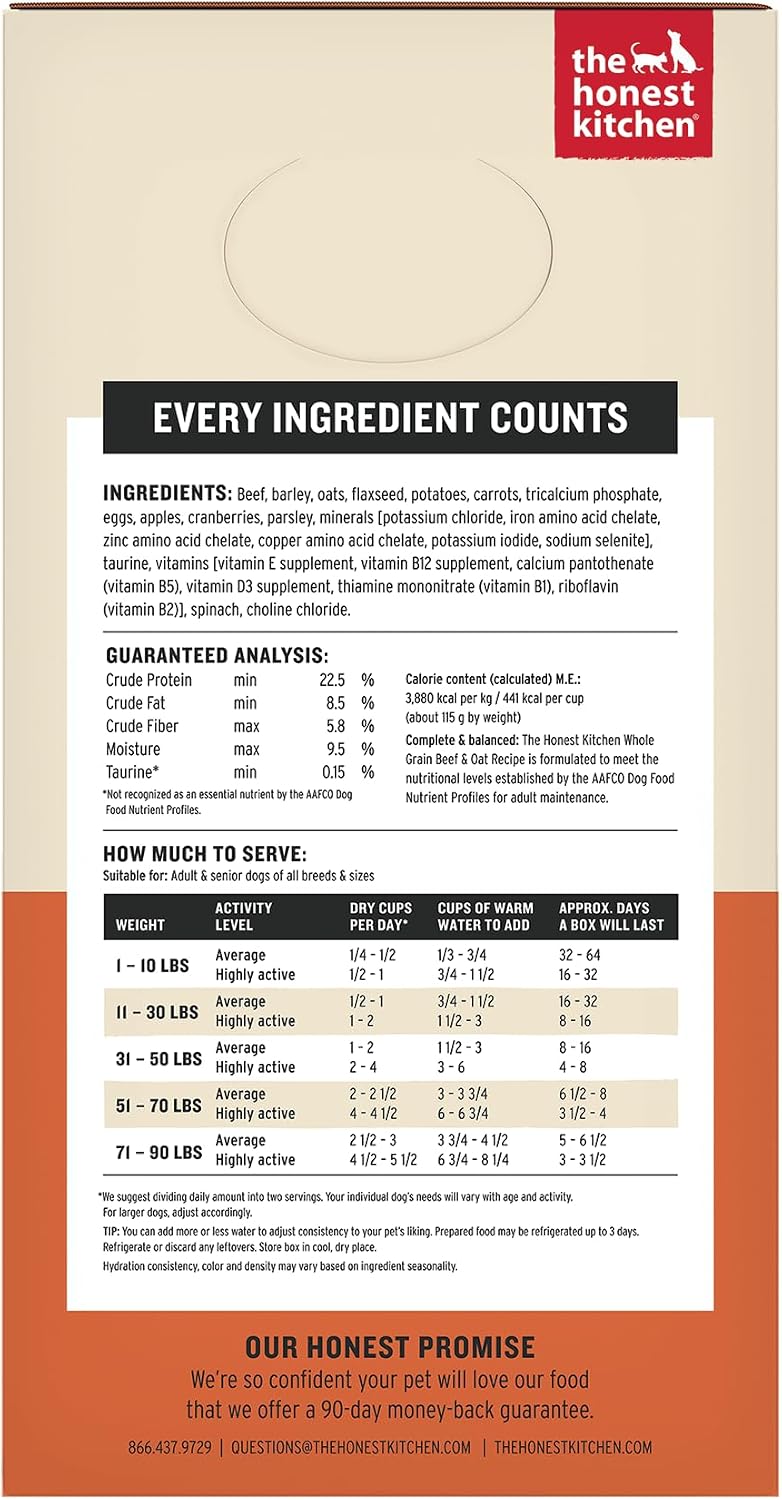 Wholemade Whole Grain Beef Recipe, Human Grade Dehydrated Dog Food, Just Add Water, Supports Healthy Digestion, Skin