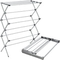 Oversized Collapsible Clothes Drying Rack, 35", 50 lb, Grey | Oversized 35" x 45" steel rack holds 50 lb and folds
