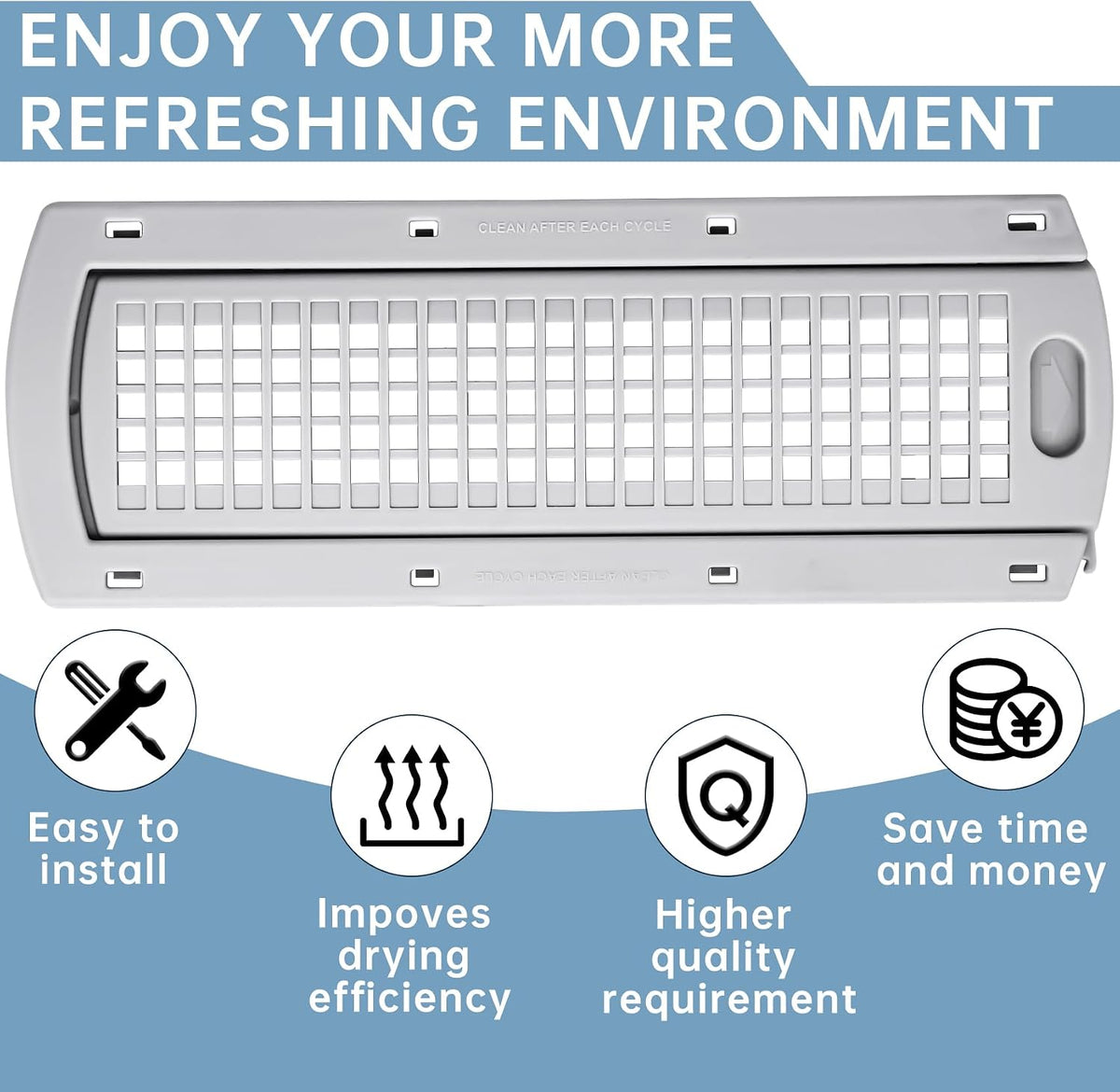 WE22X35337 Washer Dryer Lint Screen Cover Grid And Lint Filter Slide Guide Assembly,Compatible with GE&Hotpoint Dryer Replacement for WE01X25915 WE01X25914