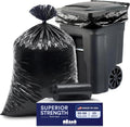 95-96 Gallon Garbage Can Liners Heavy Duty 1.5 Mil Black Trash Bags Tear-Resistant Outdoor Garbage Bags for Rollaway