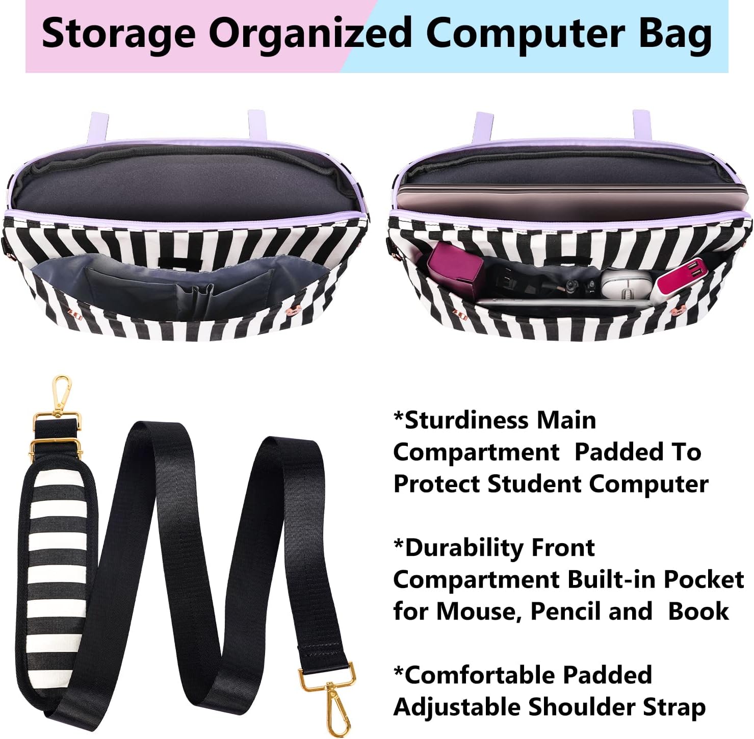 Laptop Tote Bag for Women, 15.6 inch Cute Computer Sleeve Case Briefcase with RFID Pocket for Nurse Teacher