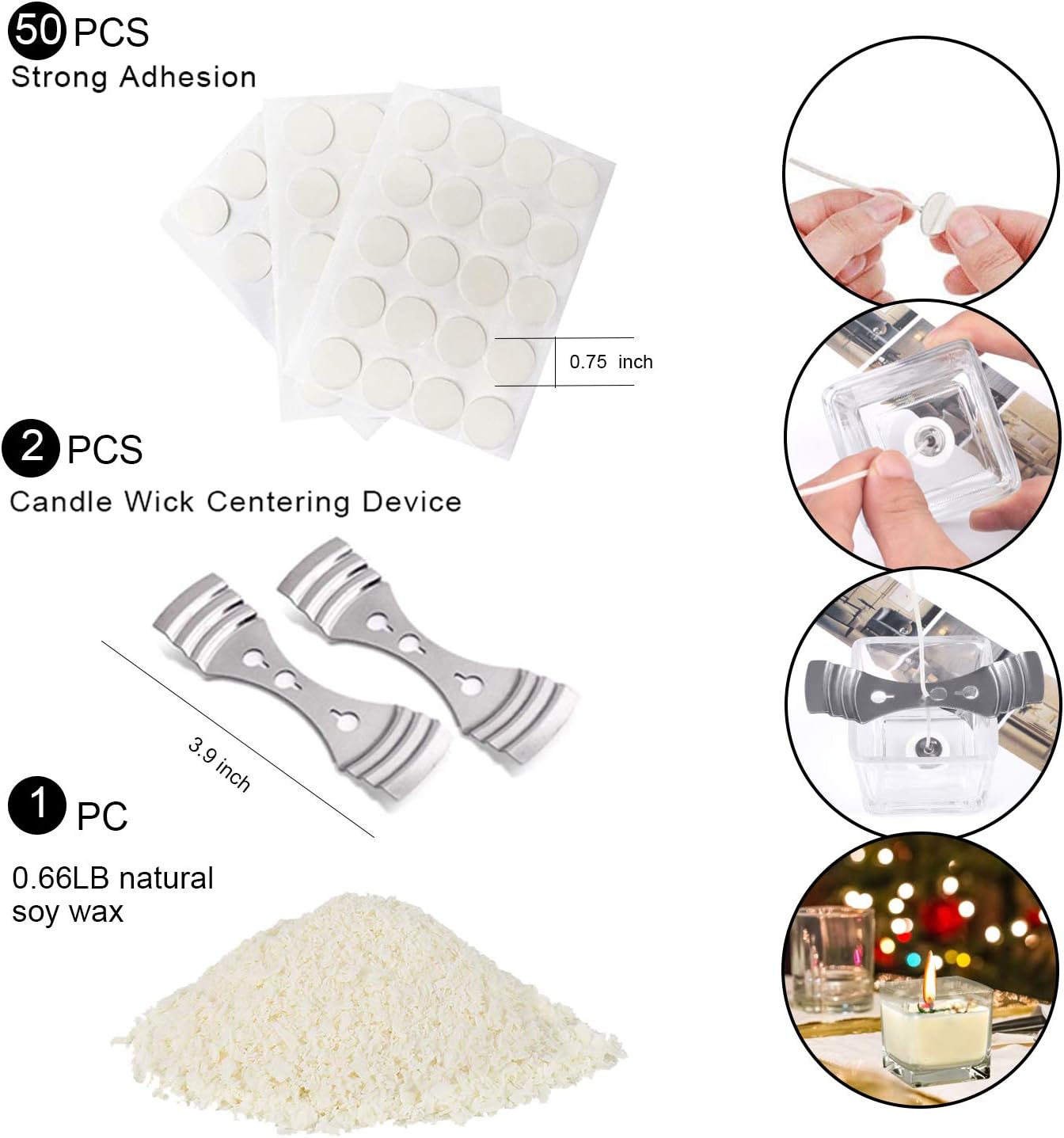 Candle Making Kit with Candle Make Pouring Pot & Natural Soy Wax | DIY Craft Tools Including Candle Make Pouring Pot