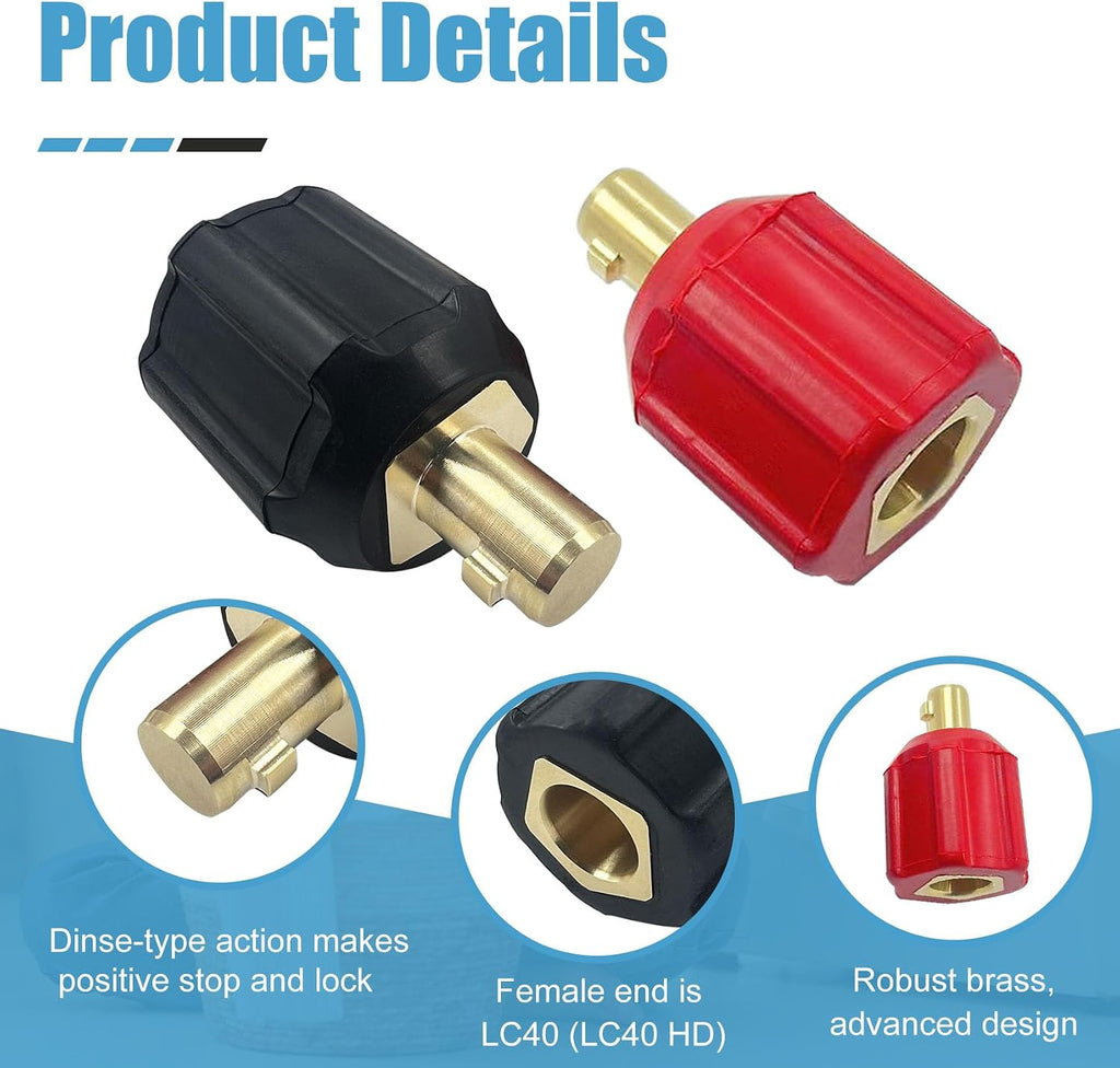 05335 Welding Leads Adapter Set, Dinse-Type Machine Plug Connector, 4 Pack