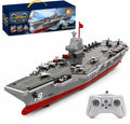 RC Boat with Water Spray, 16” Warship Battleship Aircraft Carrier with 2 Rechargeable Batteries, 15mph Dual-Motor