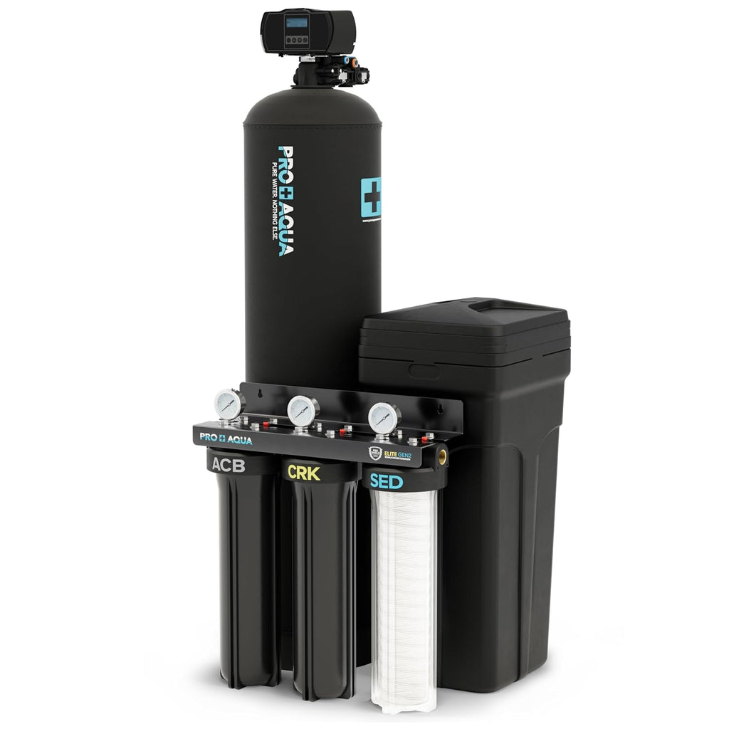 PRO-E-S80E Elite Whole House Water Filtration System & 80,000 Grain Water Softener Combo – High-Capacity Combo for