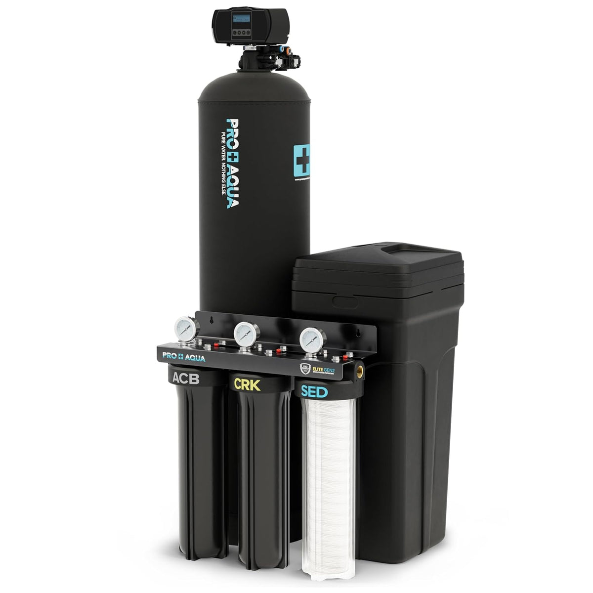 PRO-E-S80E Elite Whole House Water Filtration System & 80,000 Grain Water Softener Combo – High-Capacity Combo for
