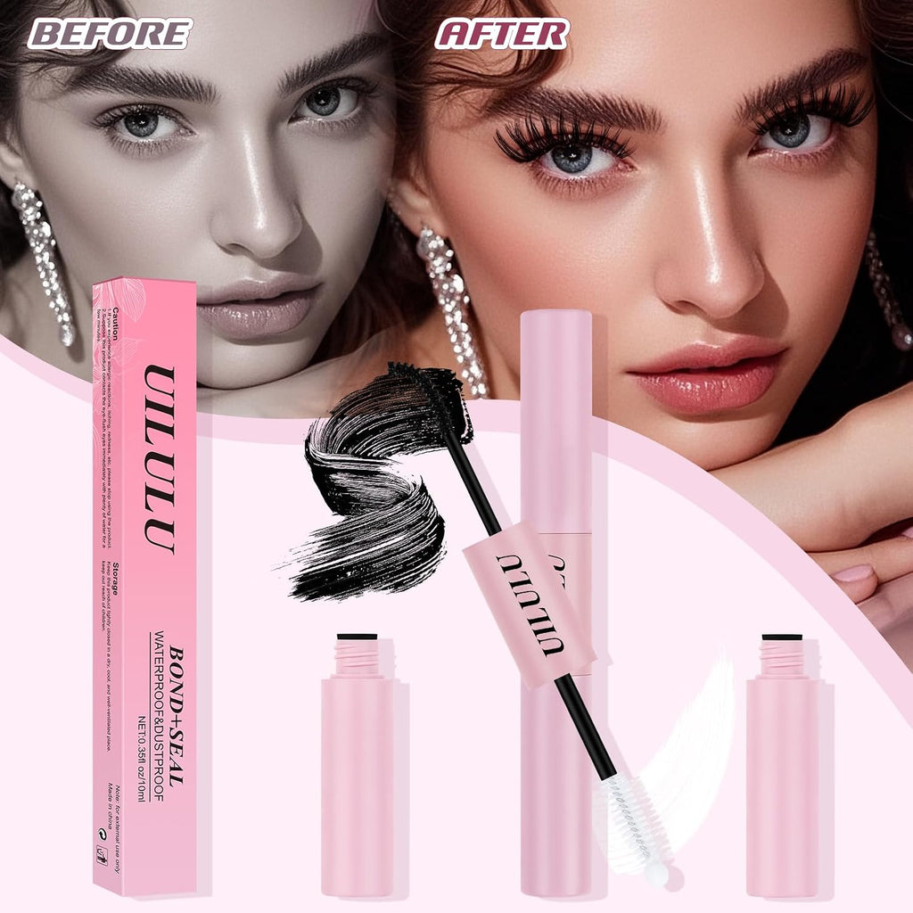 Lash Bond and Seal - 2-in-1 Lash Glue (5ml) & Sealer (5ml) for DlY Lash Extensions at Home, Waterproof Eyelash