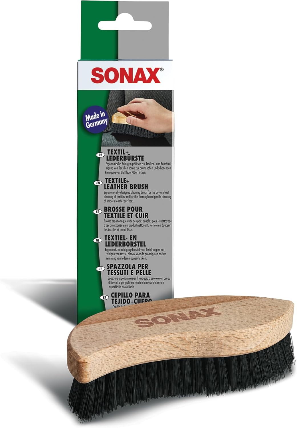 Textile & Leather Brush | Professional Interior Cleaning Brush for Fabric Upholstery Alcantara & Leather Surfaces |