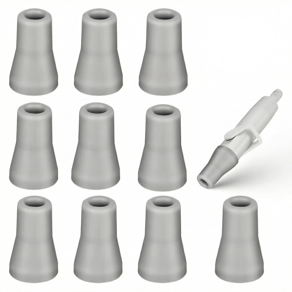 Dental Oral Saliva Ejector Replacement Rubber Valve Snap Tip Adapter for Dentist Surgical Suction Tips 10pcs (Grey)