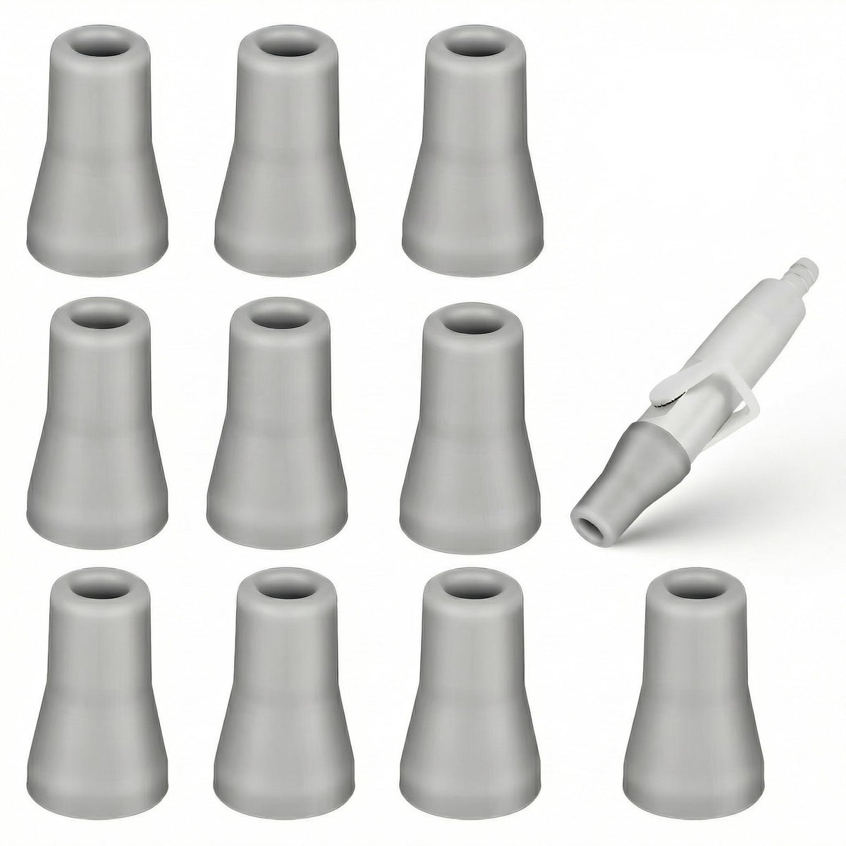 Dental Oral Saliva Ejector Replacement Rubber Valve Snap Tip Adapter for Dentist Surgical Suction Tips 10pcs (Grey)
