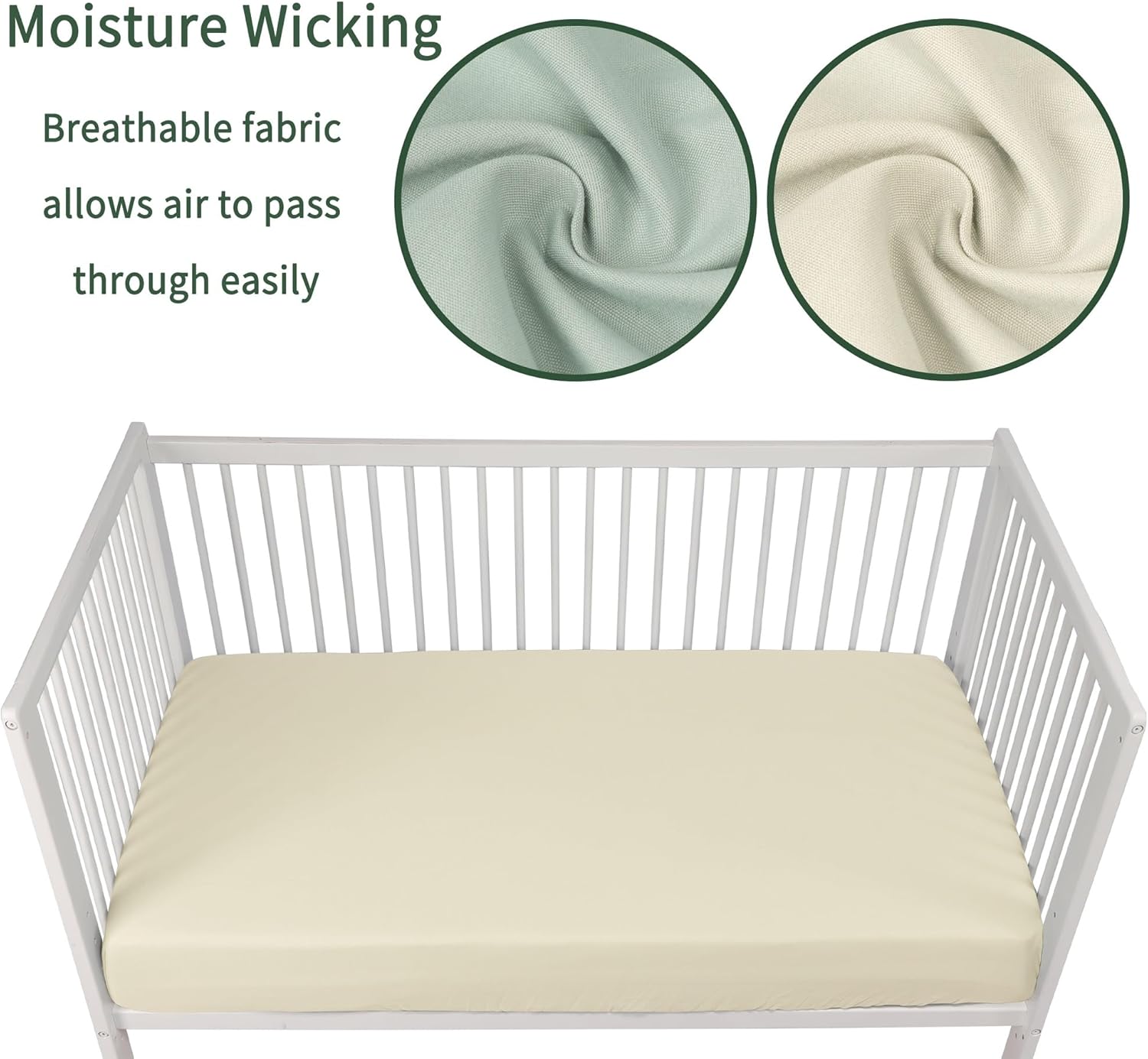 Baby Crib Sheets for Boys Girls, 2 Pack Fitted Crib Sheet for Standard Crib and Toddler Mattress, Soft Microfiber