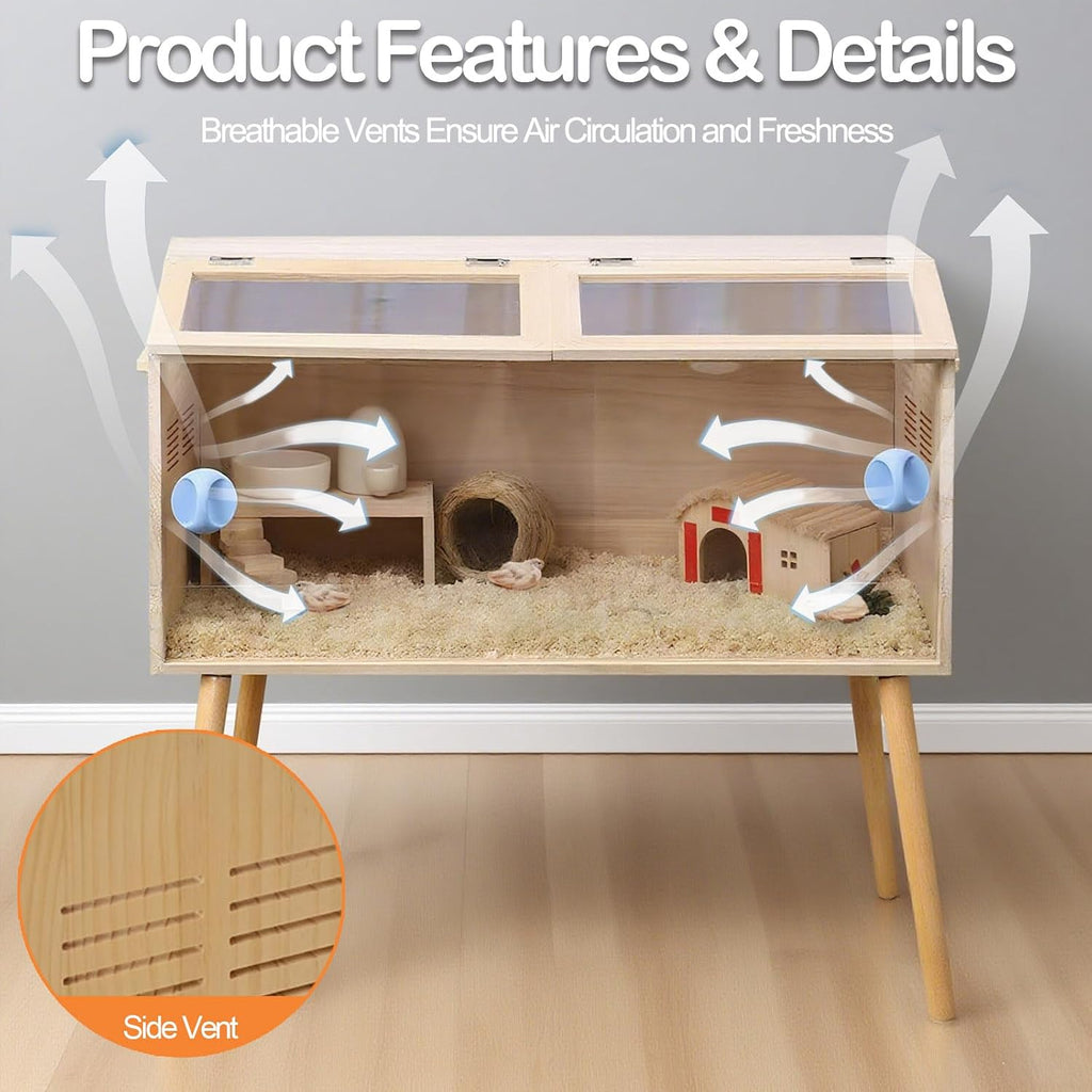 32"x16"x16" Brooder Box for Chicks, with 20In Legs Heat Lamp and Thermometer, Feeder, Waterer Toys Set for Chicks