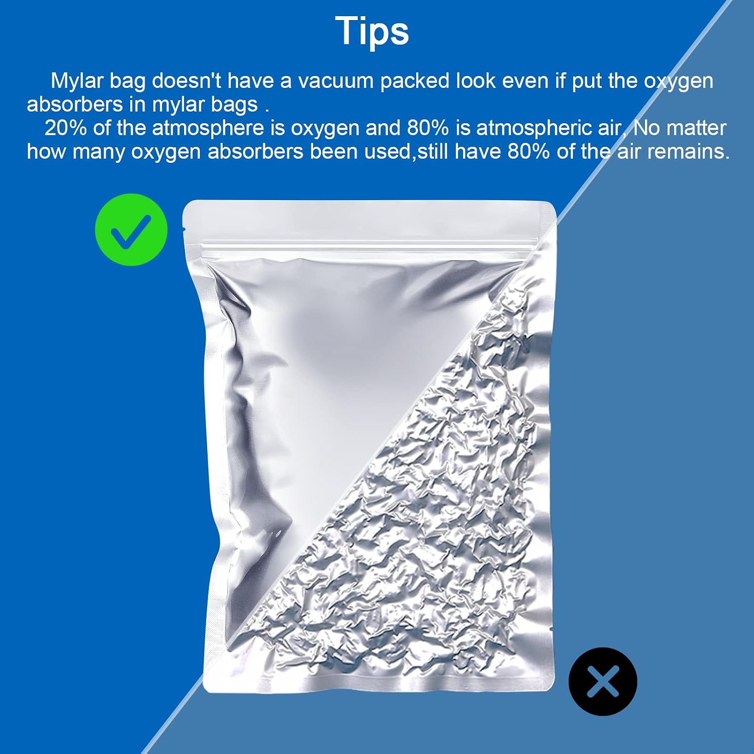 500cc Oxygen Absorbers for Food Storage - 100 Count (20x Packs of 5)