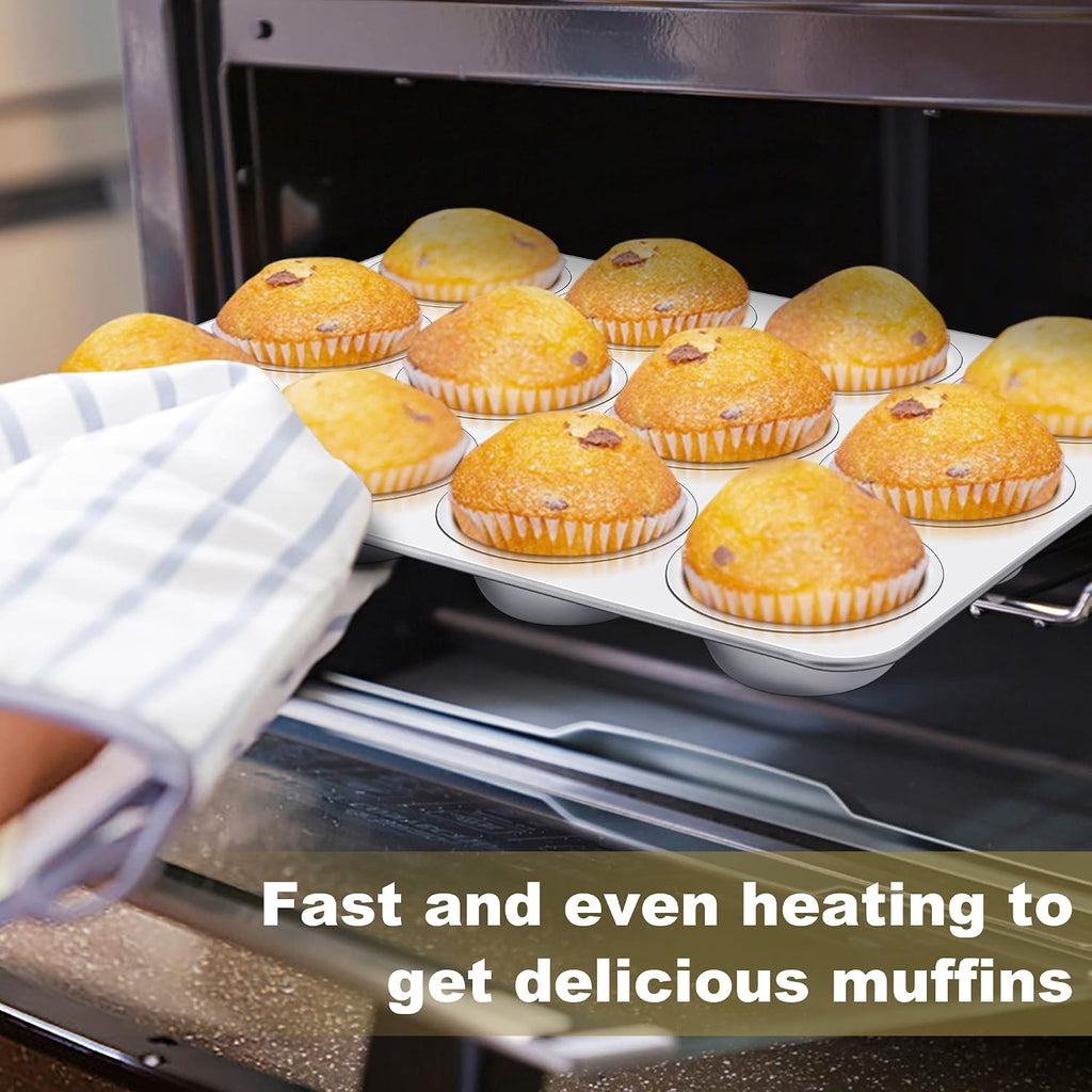 12-Cup Muffin Pan, Stainless Steel Muffin Tin