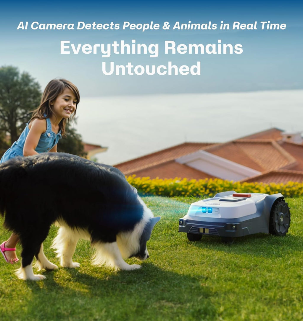 T1200Pro Robot Lawn Mower Wire Free, RTK+Vision Ride-on Edge Mapping Mowing for 0.37 Acre Yard, AI Obstacle