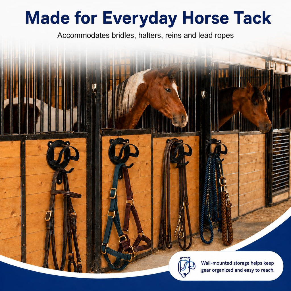 24 Counts Horse Bridle Rack, Bridle Bracket Bridle Hooks with Tubes & Screw