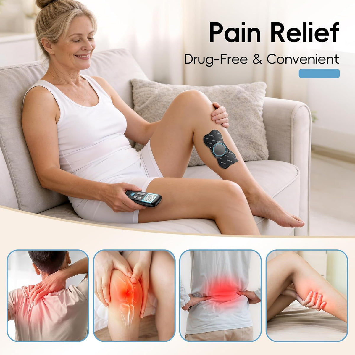 30 Modes Wireless TENS Unit Muscle Stimulator for Pain Relief