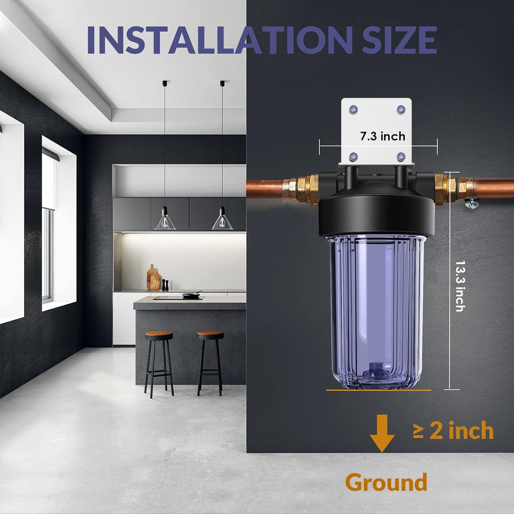 SimPure DB10C 10" *4.5" Whole House Water Filter Clear Housing