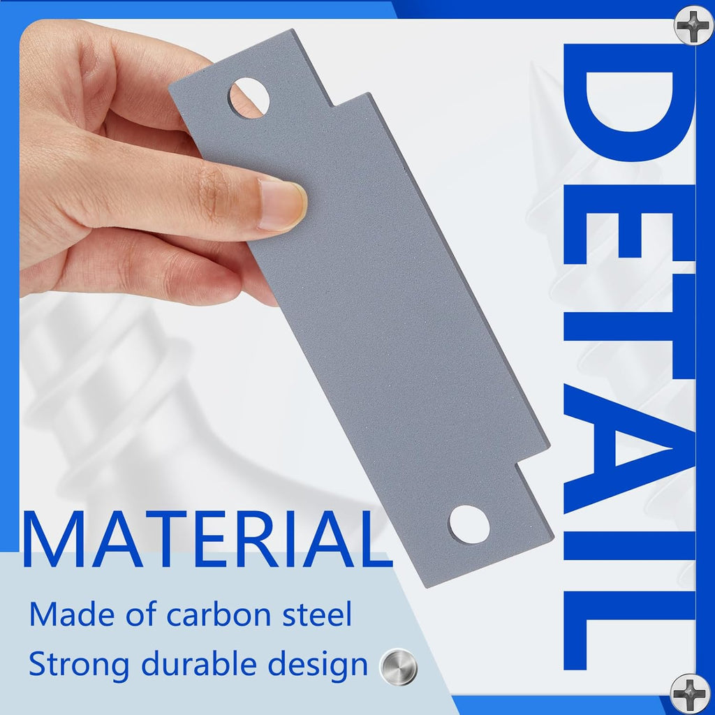 4 Pcs Door Strike Plate Filler with Screws, Carbon Steel, Gray | T-shaped Blank Strike Plate, 4-7/8 x 1-1/4 In, with