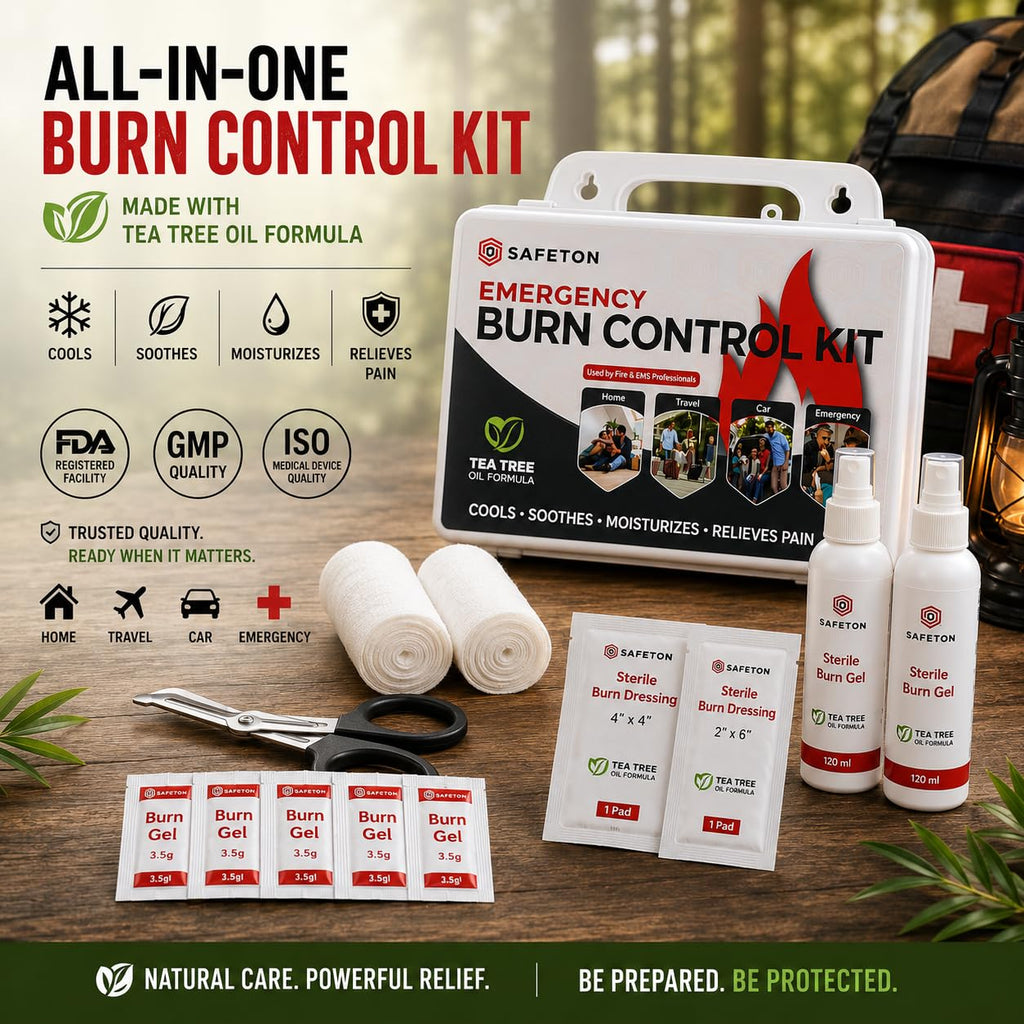 Emergency Burn Control Kit - Burn First Aid Kit - Tea Tree Oil