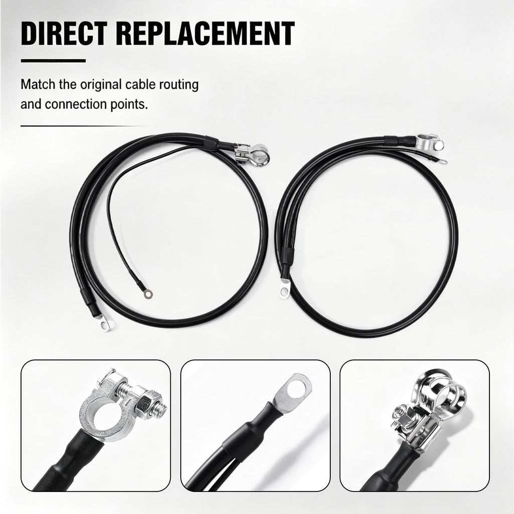 MTOSYSARI Negative & Positive Battery Starter Cable Kit F2TZ14301D