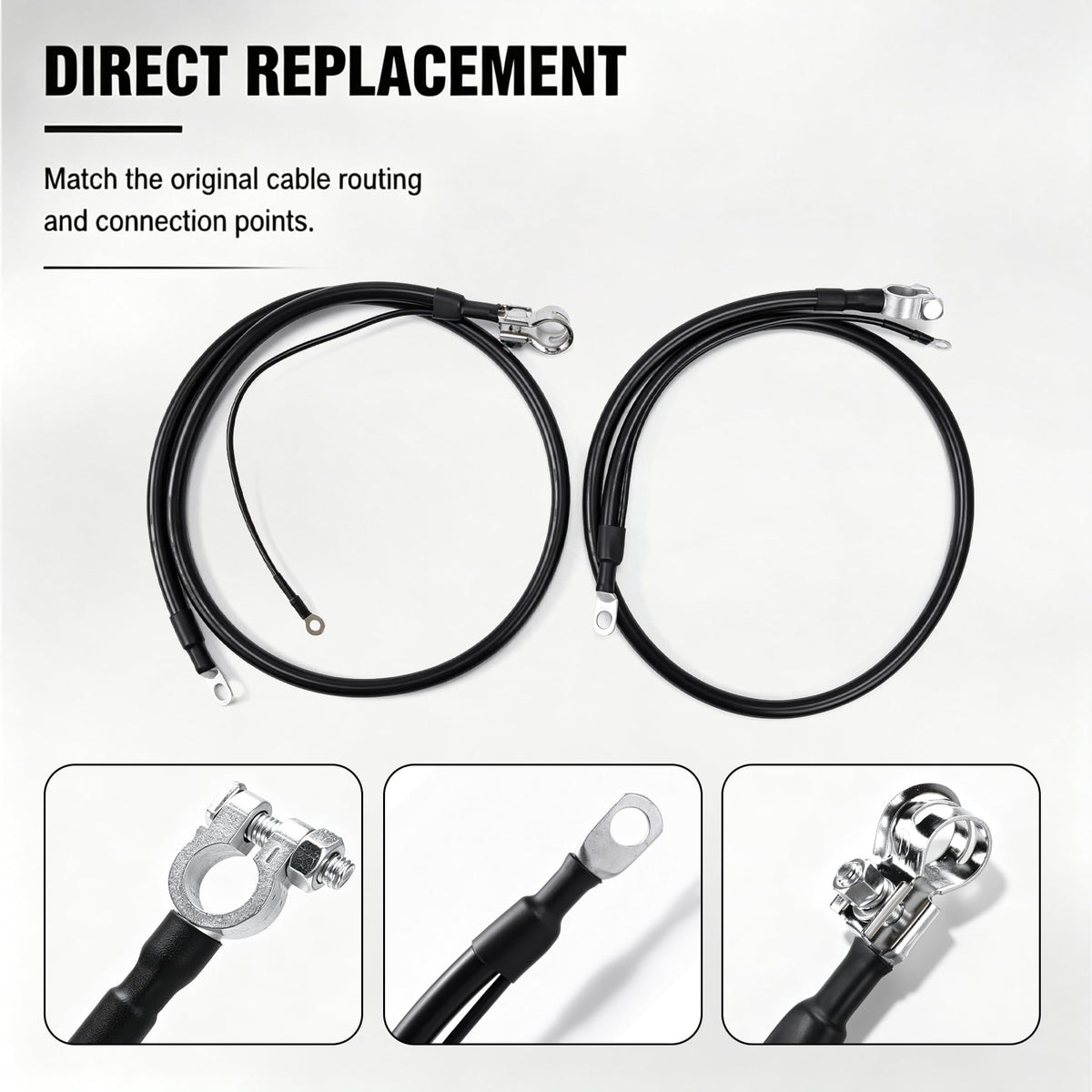 MTOSYSARI Negative & Positive Battery Starter Cable Kit F2TZ14301D