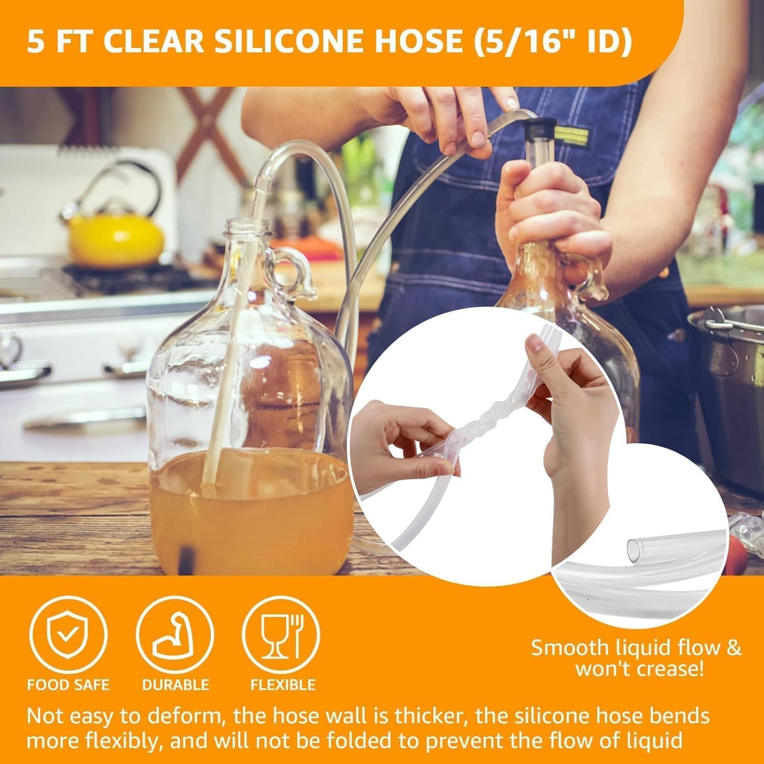 3/8" Auto Siphon 2 Pcs Racking Canes for Gallon Jugs, Wine, Beer or Mead | Beer Bottle Siphon Pump, Food Grade, with