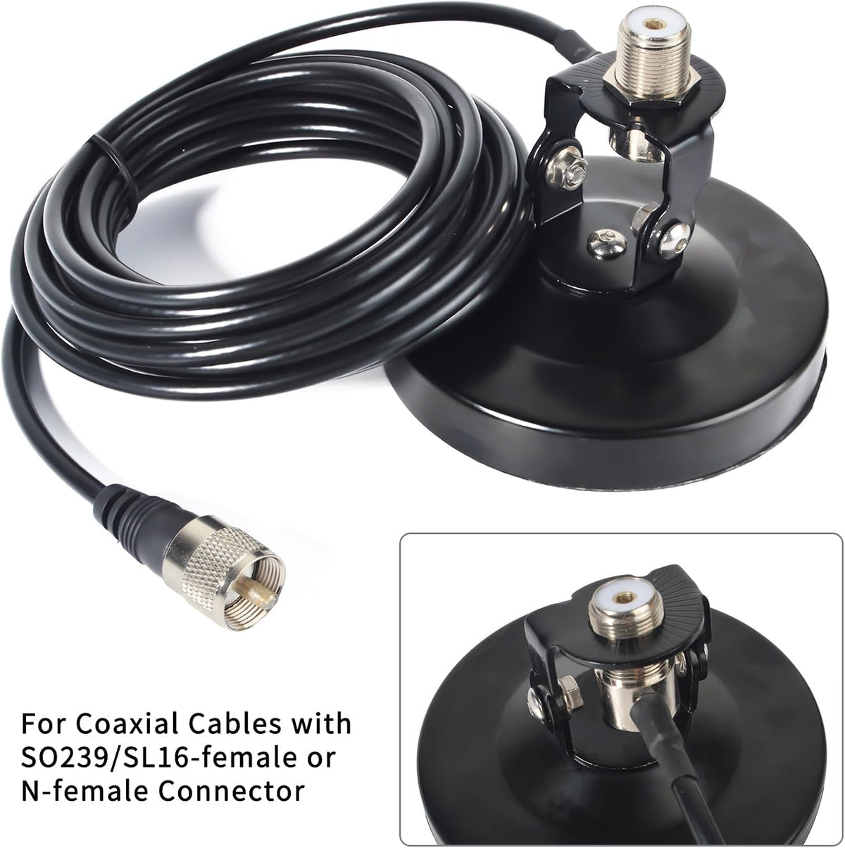 TWAYRDIO Angle Adjustable 180° Magnet Magnetic Mag Antenna Mount 4Inch Base