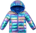 Girls Winter Coat Shiny Gradient Lightweight Puffer Jacket 4-12Y | Down-Alternative, Windproof, Water-Resistant