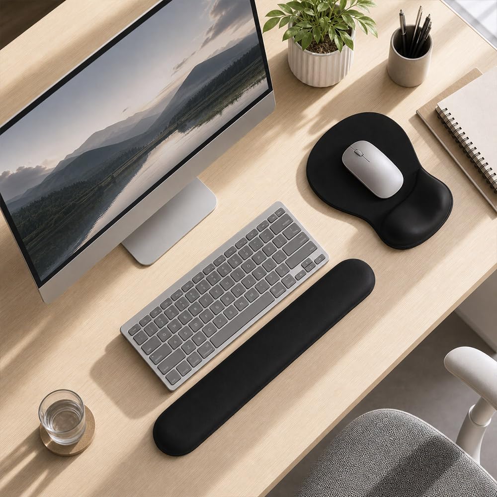 ErgoComfort Gel Wrist Rest Mouse Pad-Ergonomic Office Mousepad with Wrist Support-Non-Slip, Design Desk Accessories