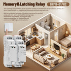 GAEYAELE Memory Relay Latching Relay Impulse Relay Electronic 1SPDT 16A Din Rail(GRM8-01,AC/DC12V~240V)
