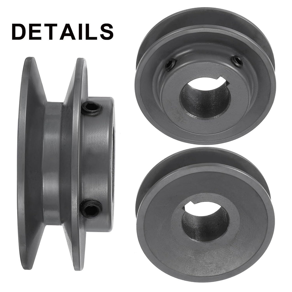 uxcell BK28-1 V-Belt Sheave 1" Bore, 2.95" OD, Single Groove Web Sheave