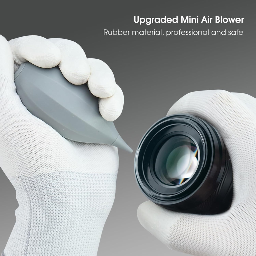4-in-1 Camera Cleaning Kit for Canon, Nikon, Sony DSLR Cameras | Air Blower, Dual-Head Lens Brush Pen, Microfiber