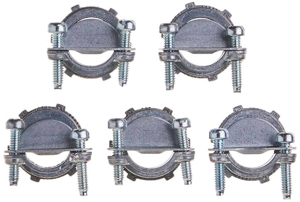 RACO 2711B5 Connector, Squeeze, NMSC Cable, 1/2-Inch, Zinc, 5-Pack