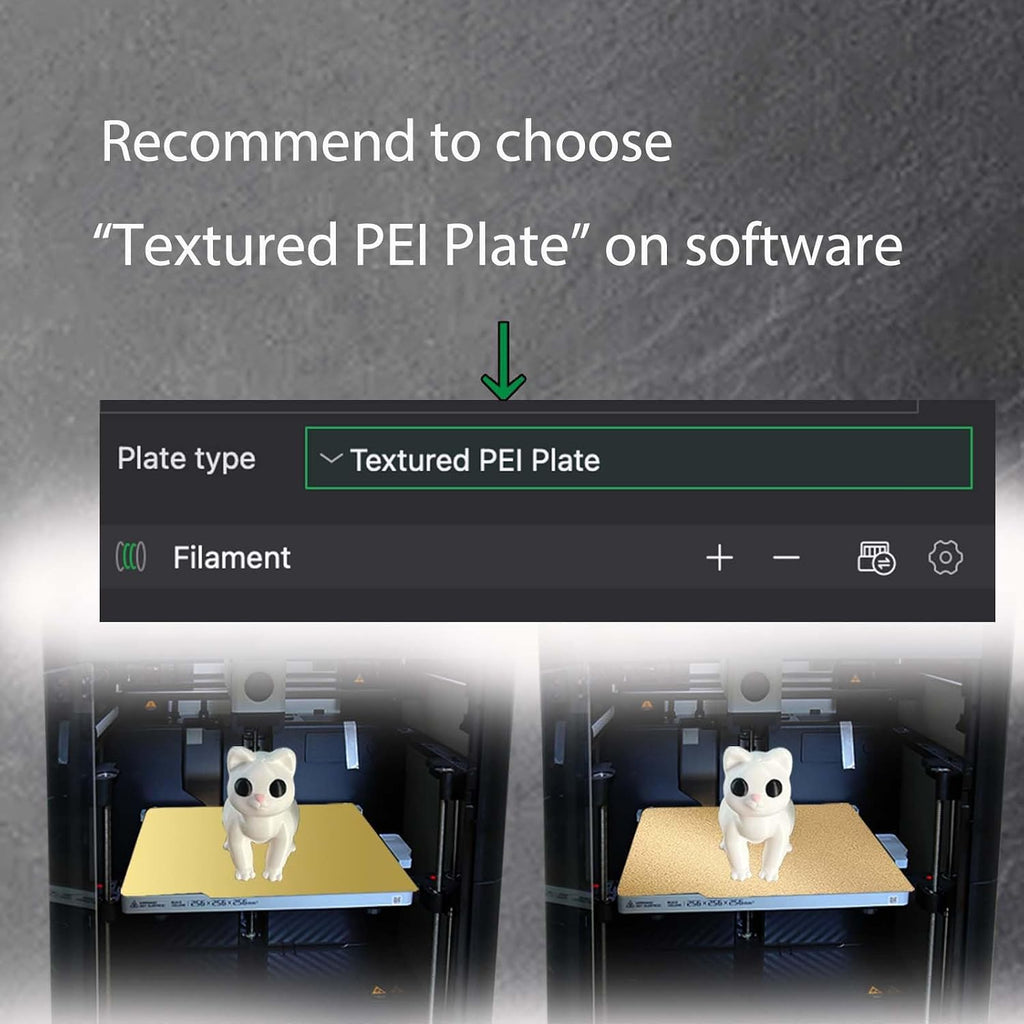 JUUPINE 257x257mm Double Sided Flexible PEI Sheet, Smooth PEI +Textured PEI Surface for Bambu Lab X2D/P2S/P1P/P1S