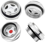 4Pcs Air Compressor Oil Sight Glass 1 Inch NPT Tan