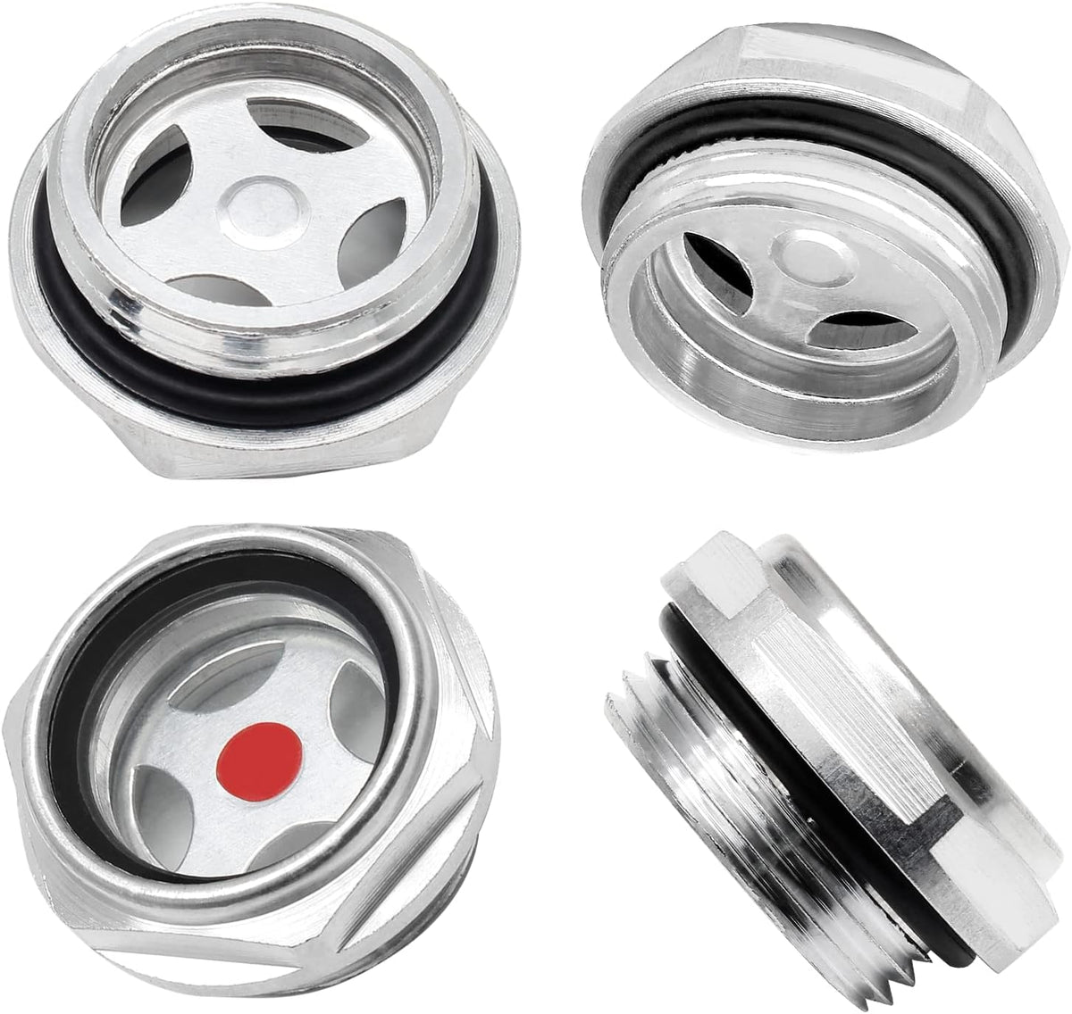 4Pcs Air Compressor Oil Sight Glass 1 Inch NPT Tan