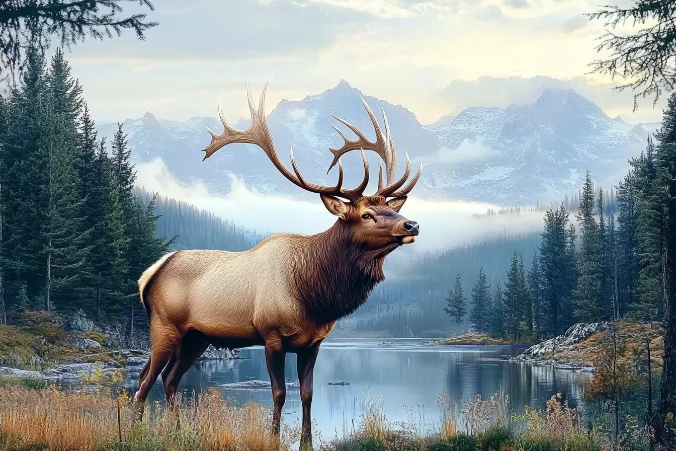 A Majestic Elk 200-Piece Wooden Puzzle for Adults & Beginners - Relaxing Escape from Daily Life, Perfect for Family