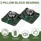 uxcell UCF203 Pillow Block Bearings, 17mm Bore Self Alignment, (ABEC3)