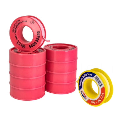 10-Pack- Professional Grade Pipe Thread Sealant 4-Mil Teflon Tape, Pink and Yellow