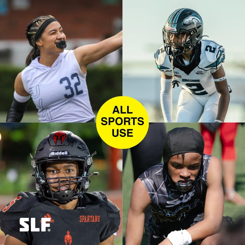 Football Mouth Guard - Youth Mouthguard with Strap - Lip/Teeth Protector Mouthpiece - No Boil - for Youth/Adults