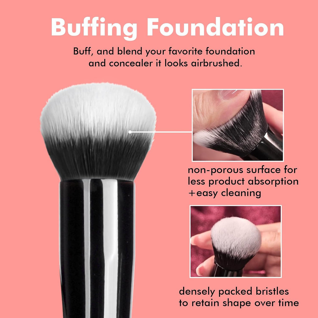 Ultra Plush Blush Makeup Brush with Domed shape for Liquid Blush&Cream&Powder,Buffing Foundation Brush with Tapered