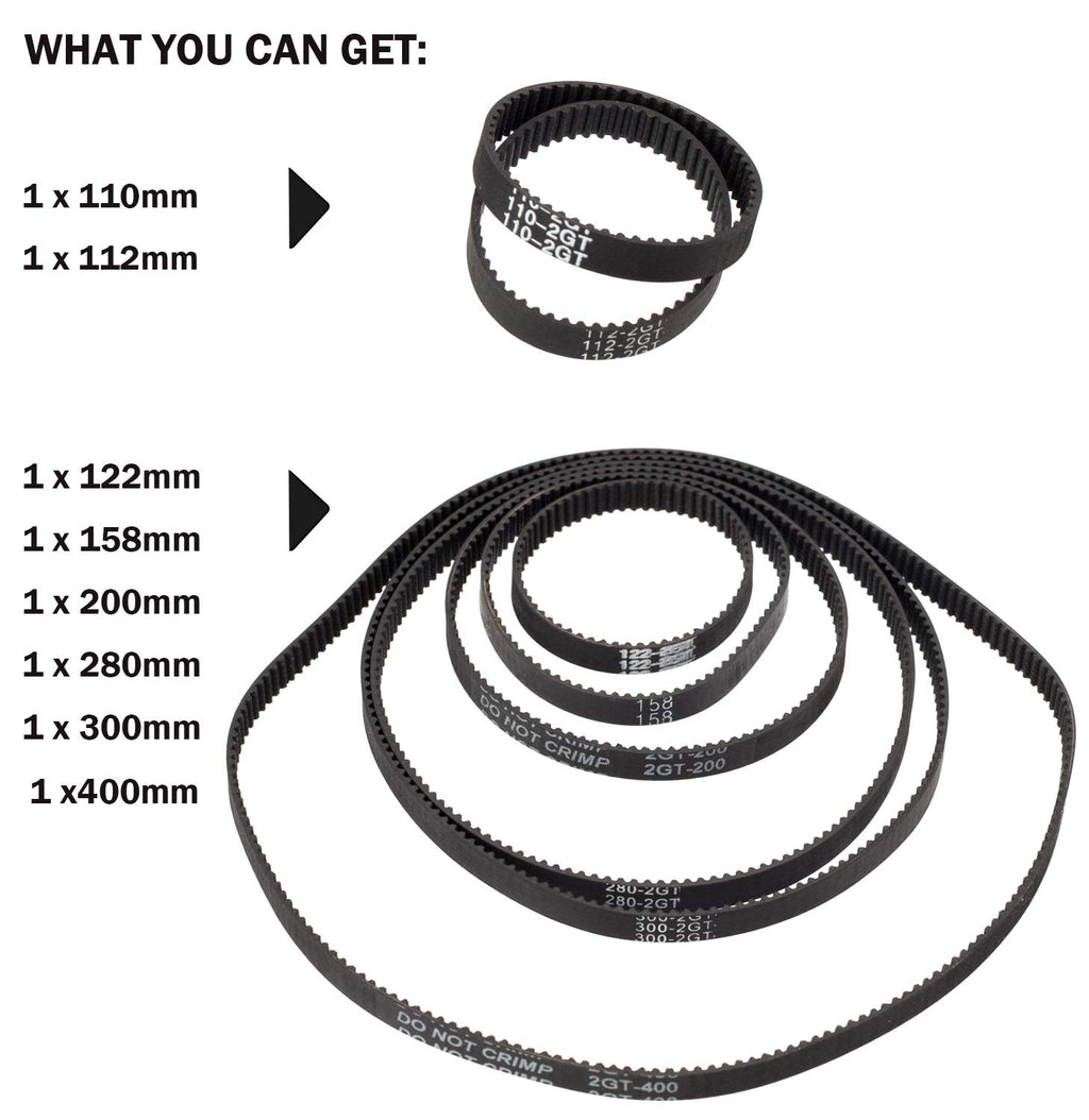 PAGOW 8pcs 3D Printer Timing Belt 2GT-6 Closed Loop Rubber Belt