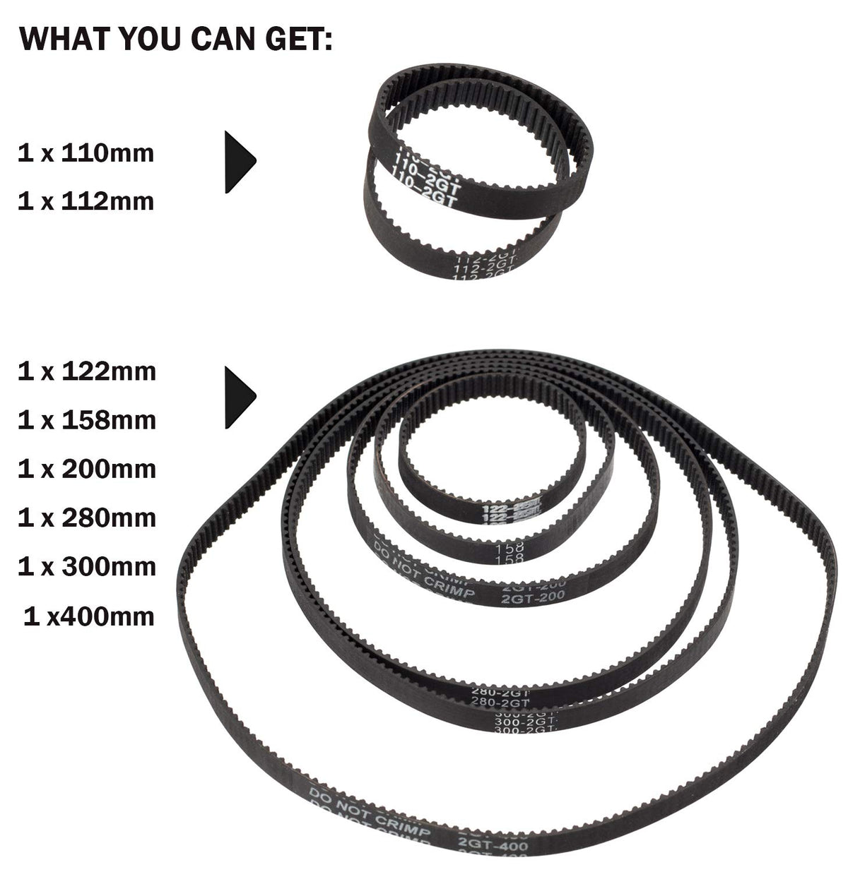 PAGOW 8pcs 3D Printer Timing Belt 2GT-6 Closed Loop Rubber Belt